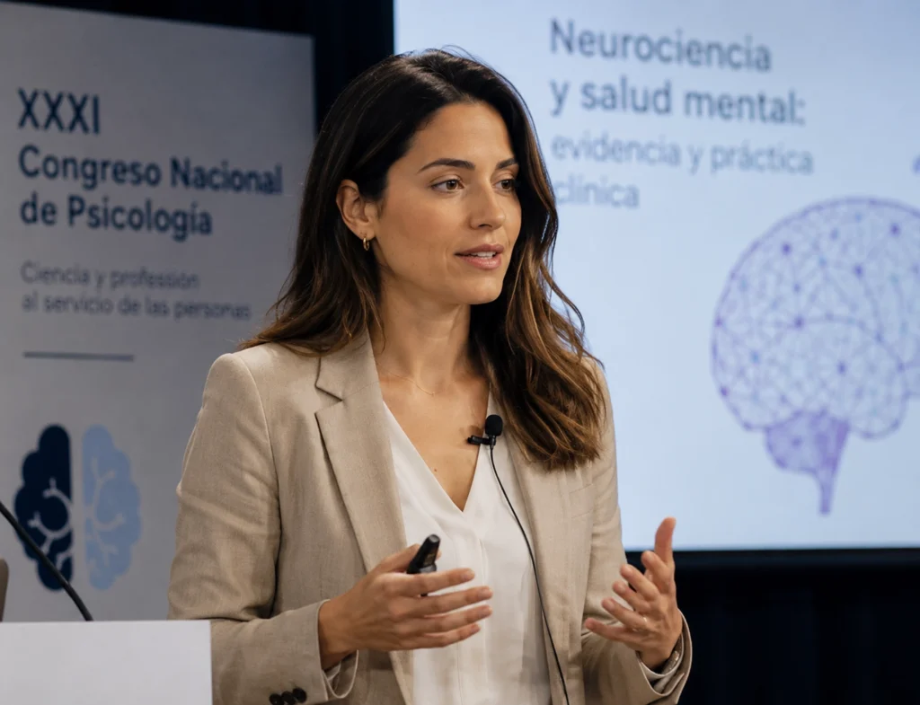 Ponente durante una masterclass del Congreso Nacional de Psicología