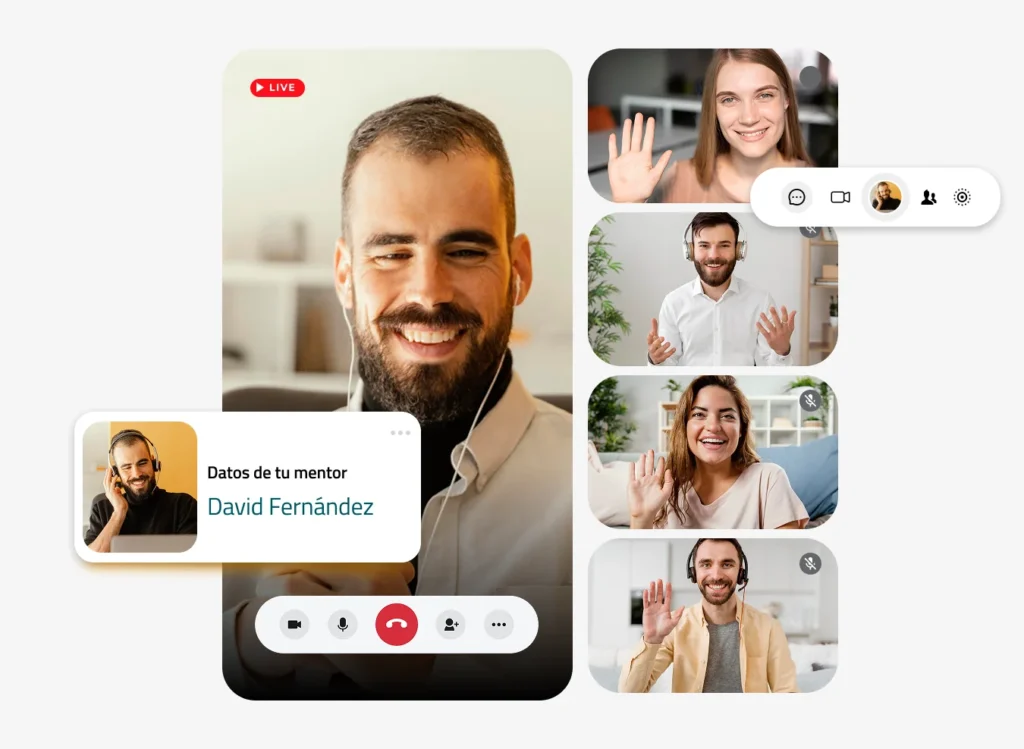 Videollamada con mentor especializado y alumnado de NeuronUP Academy