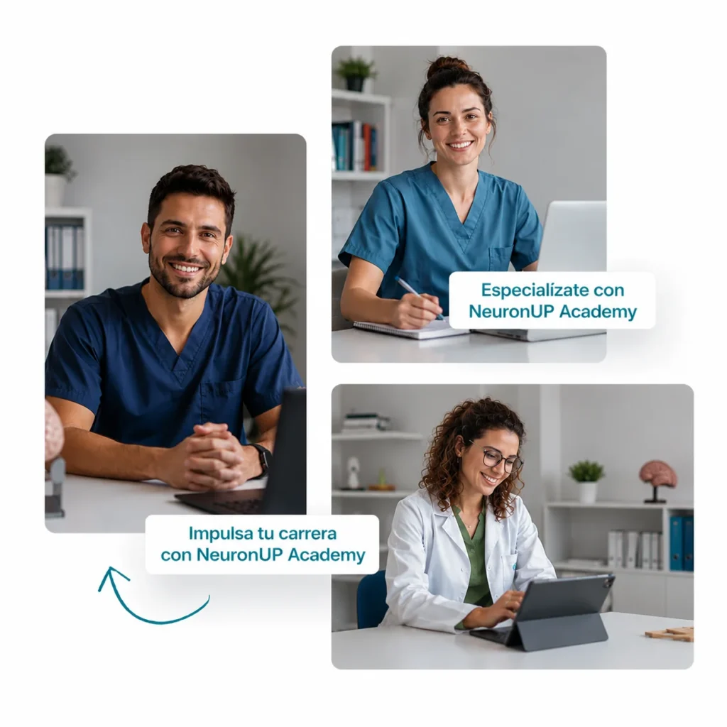Profesionales de la neurorrehabilitación formándose con NeuronUP Academy
