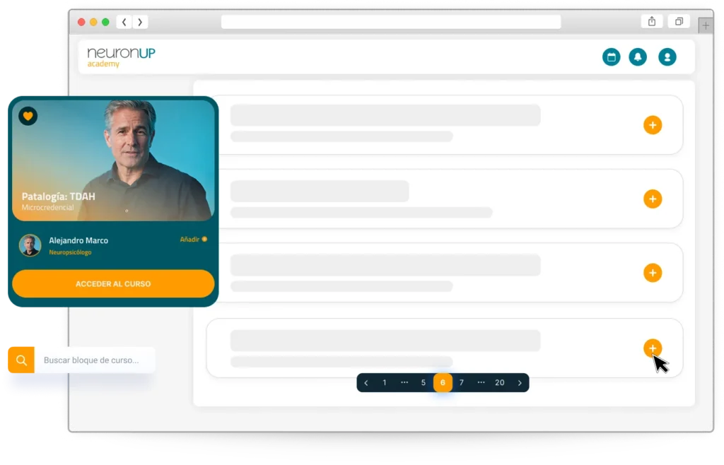 Interfaz del campus de NeuronUP Academy con el listado de preguntas frecuentes